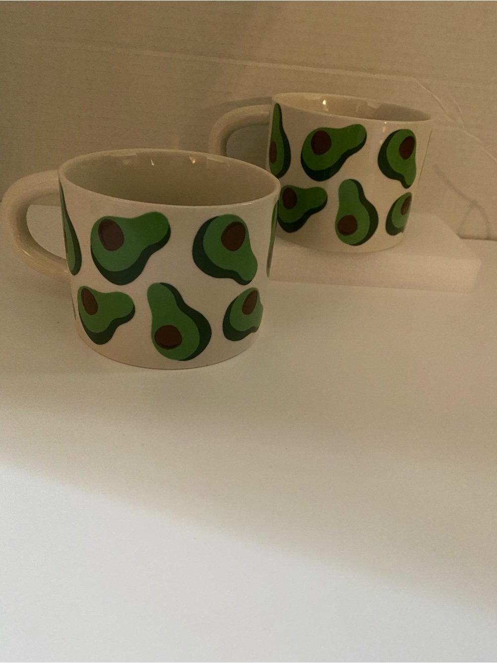 Room Essentials Avocado Print Mug in Cream and Green Set Of 2